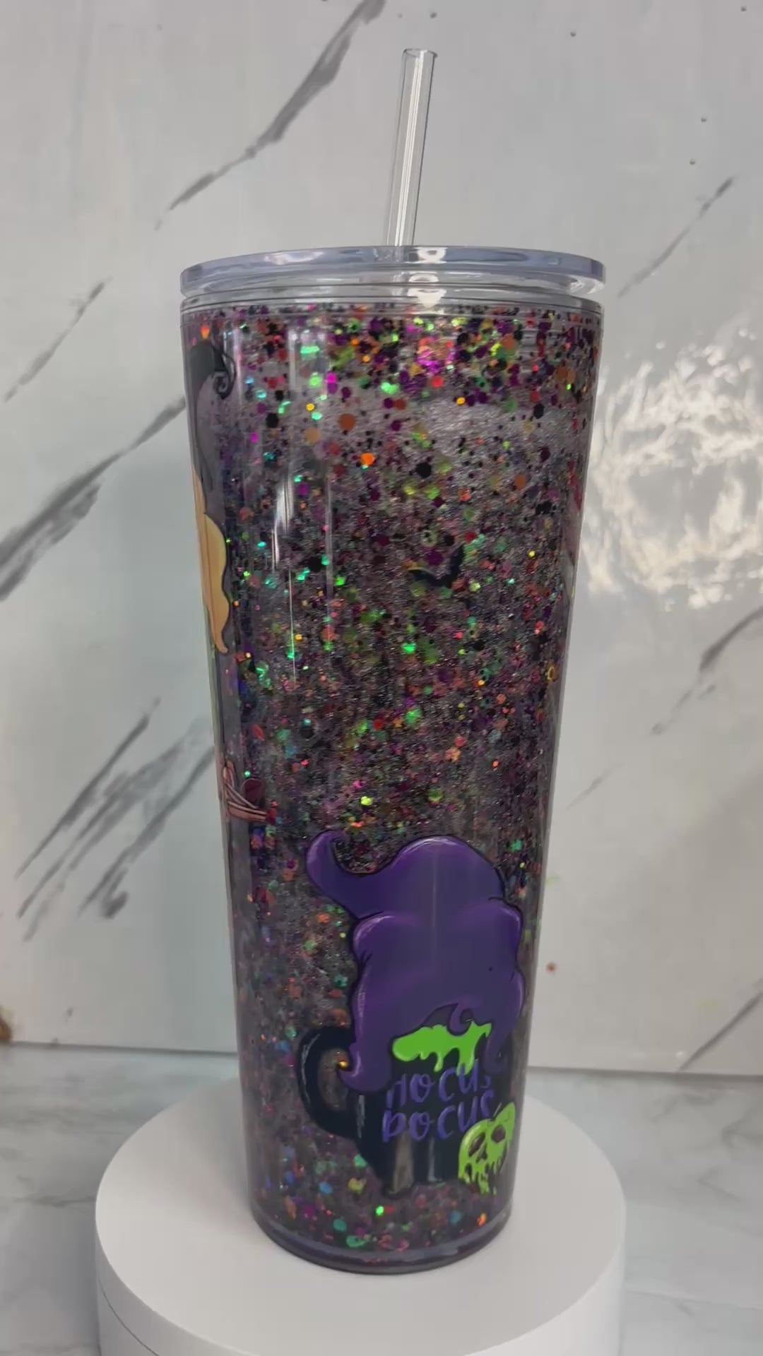 24 oz Hocus Pocus Snowglobe Tumbler